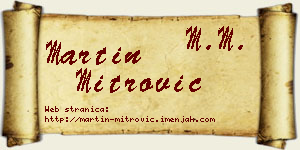 Martin Mitrović vizit kartica